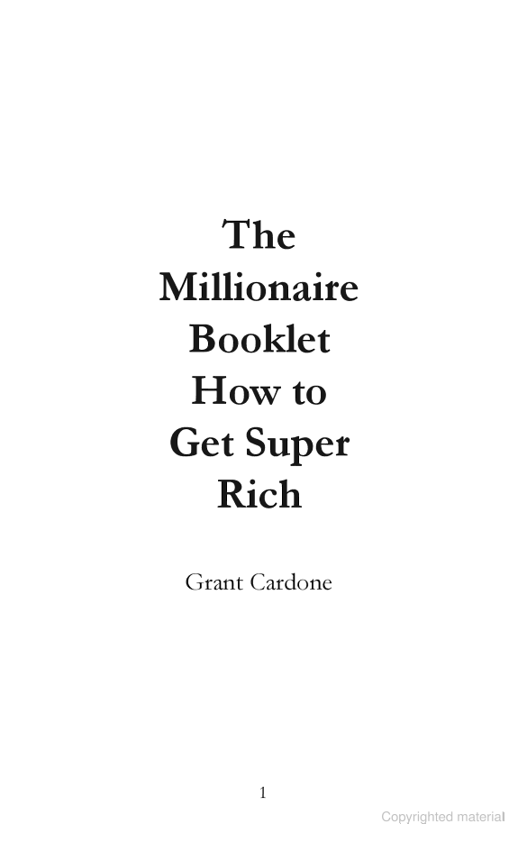 the millionaire booklet pdf